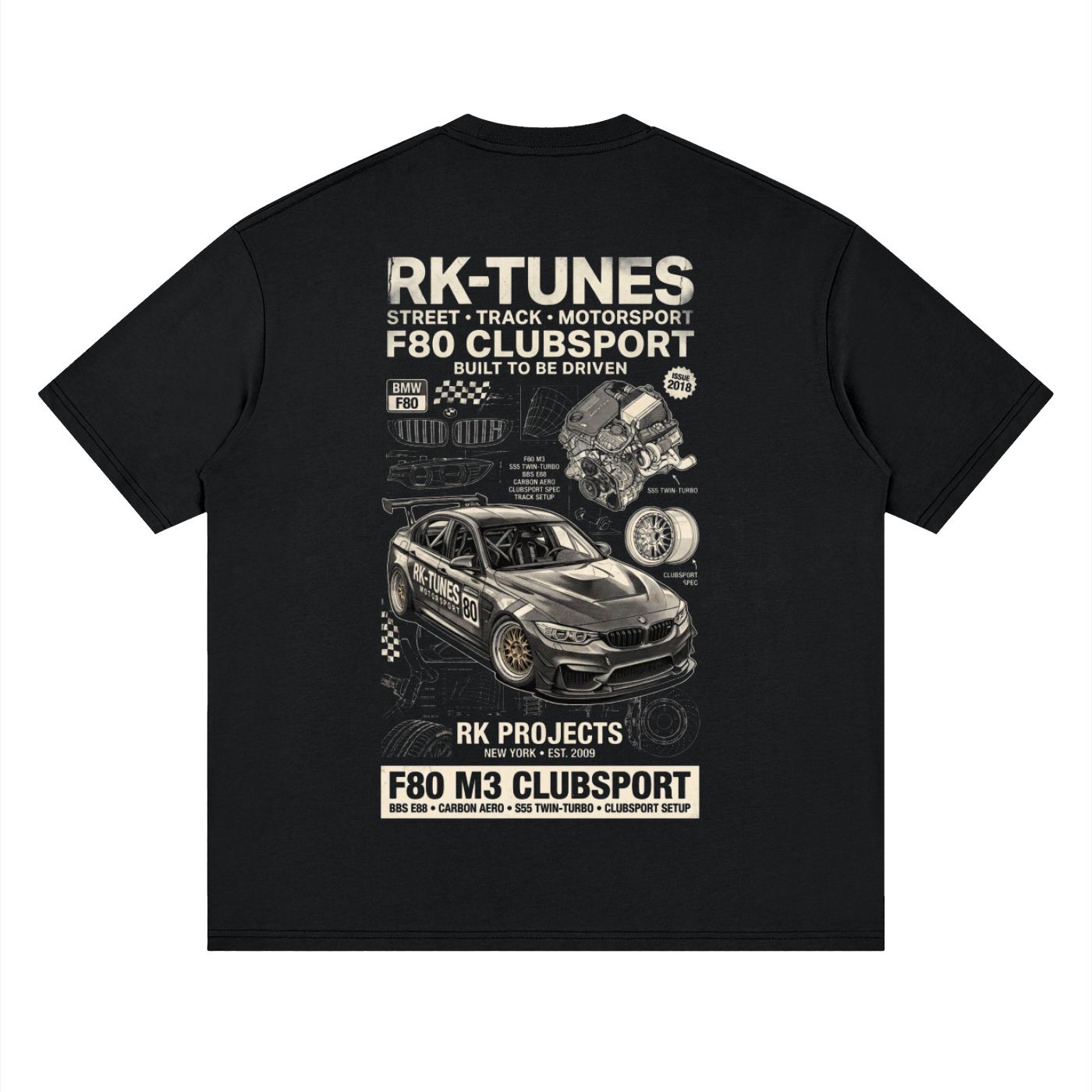 RK Tunes F80 Clubsport - Grey saturation Tee